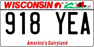 WI license plate 918YEA