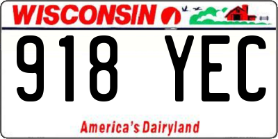 WI license plate 918YEC