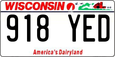 WI license plate 918YED