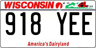 WI license plate 918YEE