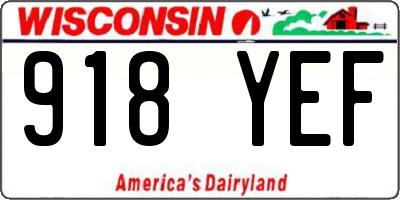 WI license plate 918YEF