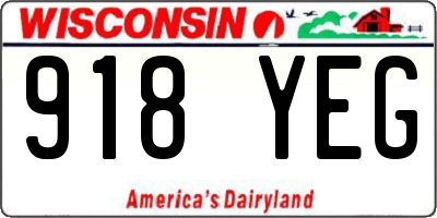 WI license plate 918YEG