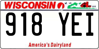 WI license plate 918YEI