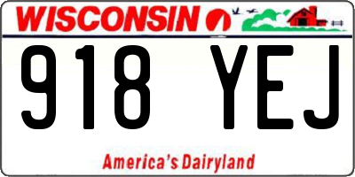 WI license plate 918YEJ
