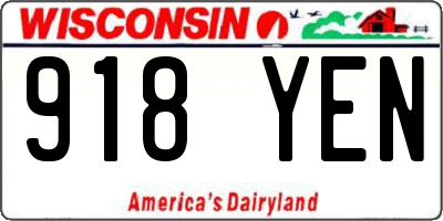 WI license plate 918YEN