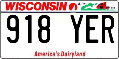 WI license plate 918YER