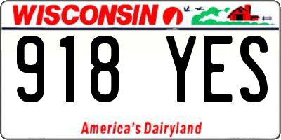 WI license plate 918YES