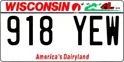 WI license plate 918YEW