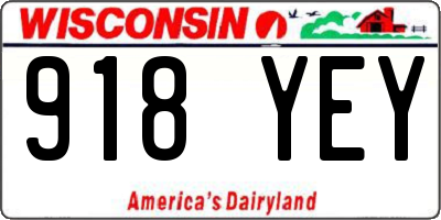WI license plate 918YEY
