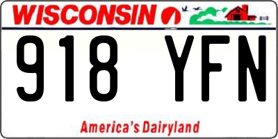 WI license plate 918YFN