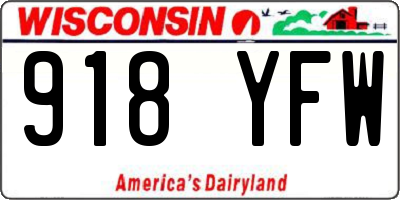WI license plate 918YFW