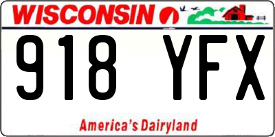 WI license plate 918YFX