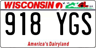 WI license plate 918YGS
