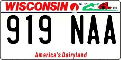 WI license plate 919NAA