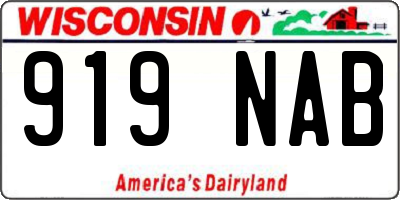 WI license plate 919NAB