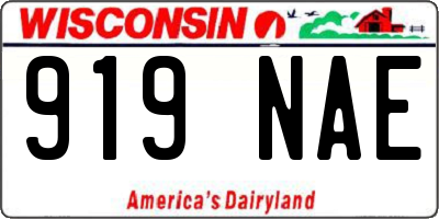 WI license plate 919NAE