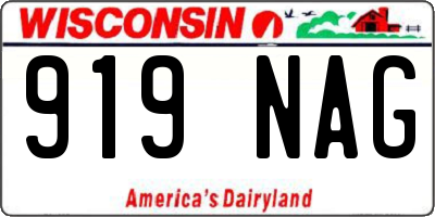 WI license plate 919NAG