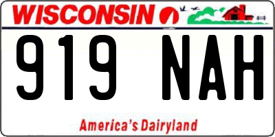 WI license plate 919NAH