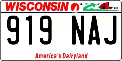 WI license plate 919NAJ