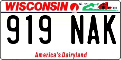 WI license plate 919NAK