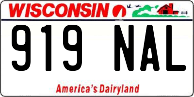 WI license plate 919NAL