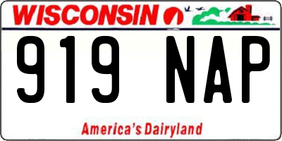 WI license plate 919NAP