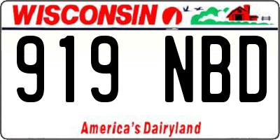 WI license plate 919NBD