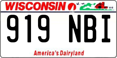 WI license plate 919NBI