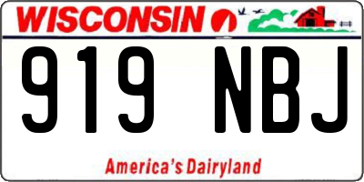 WI license plate 919NBJ