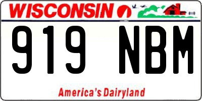 WI license plate 919NBM