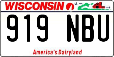WI license plate 919NBU