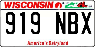 WI license plate 919NBX