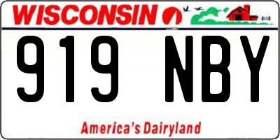 WI license plate 919NBY