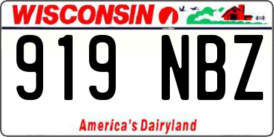 WI license plate 919NBZ