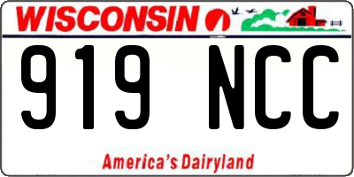 WI license plate 919NCC