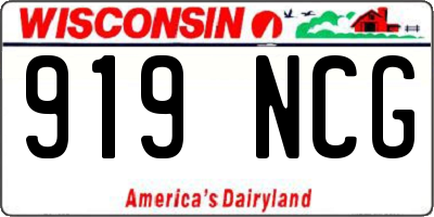WI license plate 919NCG