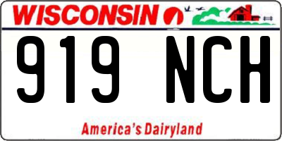 WI license plate 919NCH