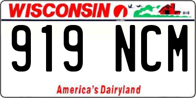 WI license plate 919NCM