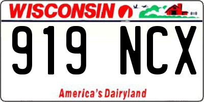 WI license plate 919NCX