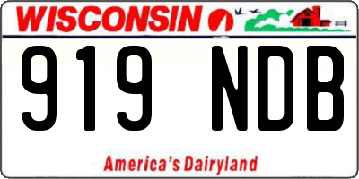 WI license plate 919NDB