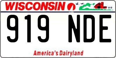 WI license plate 919NDE