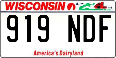 WI license plate 919NDF