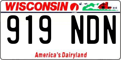 WI license plate 919NDN