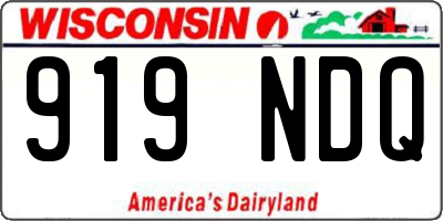 WI license plate 919NDQ
