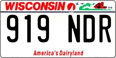 WI license plate 919NDR