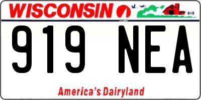 WI license plate 919NEA