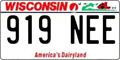 WI license plate 919NEE