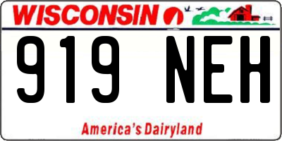 WI license plate 919NEH