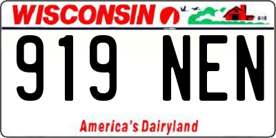 WI license plate 919NEN