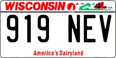 WI license plate 919NEV